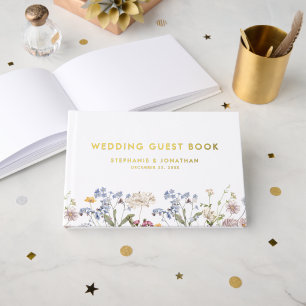 Livre D'or Fleur sauvage de printemps coloré Meadow Mariage o