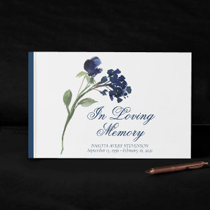 Livre D'or Fleur sauvage   Marine Bleu dans la mémoire amoure