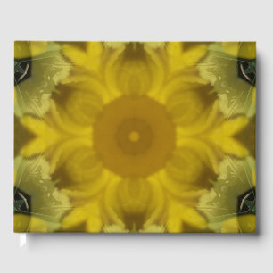 Livre D'or Fleur soleil éclate dorée