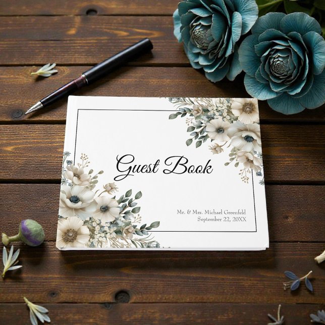 Livre D'or Fleurs aquarelle Mariage (Créateur téléchargé)