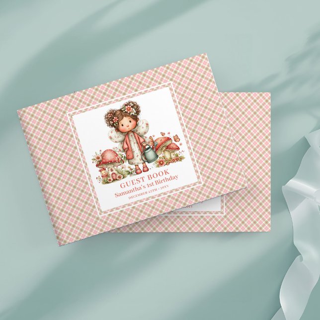 Livre d'or Fleurs Blush pour les 2 ans de Pink Fai (Pink Fairy 2nd Birthday Blush Flowers Guest Book)