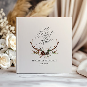 Livre D'or Fleurs de Cerf Rustiques Mariage Bohème Forestier