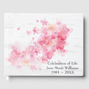 Livre D'or Fleurs de cerisier sur texture de peinture délavée