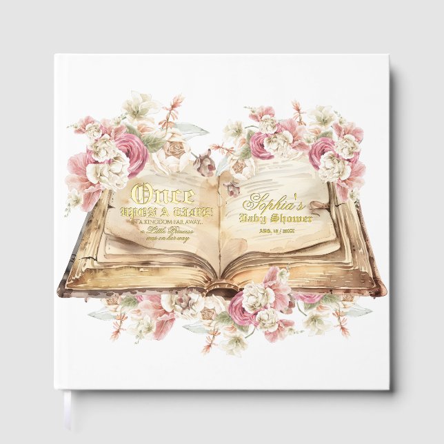 Livre D'or Fleurs de Conte de Fées Baby Shower (Recto)
