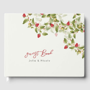 Livre D'or Fleurs de fraises rouges sucrées Mariage