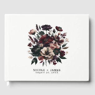 Livre D'or Fleurs de jardin rustique et lunatique mariage boh