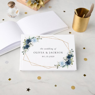Livre D'or Fleurs de marine, Fleurs bleues, Boho, Mariage flo