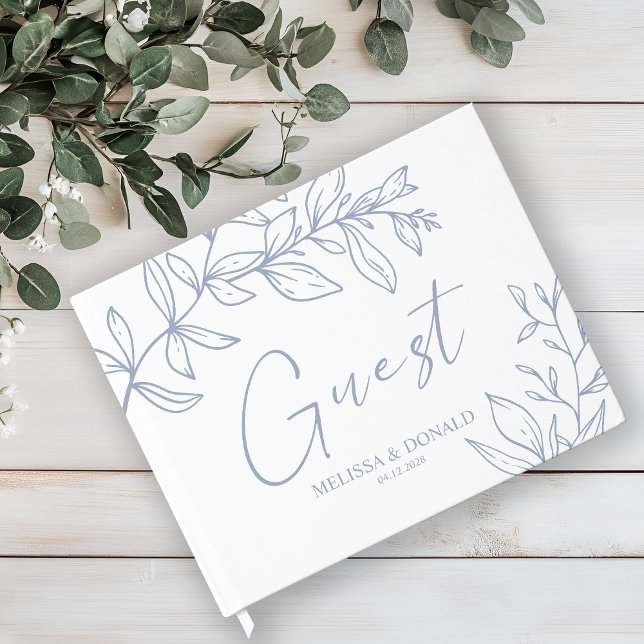 Livre D'or Fleurs de périwinkle Mariage Boho simple (Créateur téléchargé)