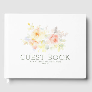 Livre D'or Fleurs de printemps Elégant Mariage botanique