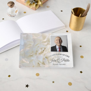 Livre D'or Fleurs d'oeillets blanches Fête de la vie