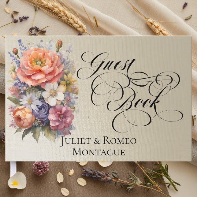 Livre D'or Fleurs sauvages & Monogramme - Blé (Créateur téléchargé)