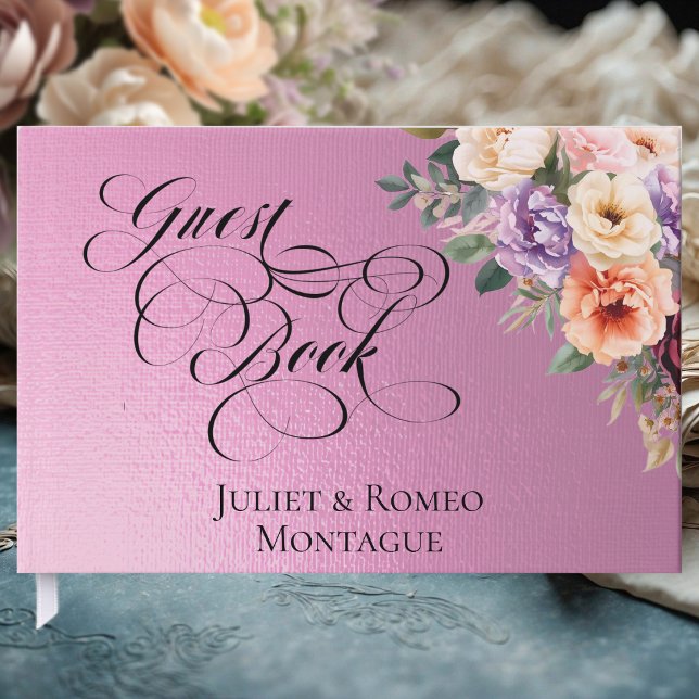 Livre D'or Fleurs sauvages printanières - Rose rose (Créateur téléchargé)