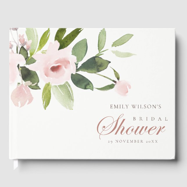 LIVRE D'OR FLEURS SUBTILES ROSE PÂLE DOUX ROSIER LANCEMENT DE (Recto)