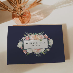 Livre D'or Floral antique   Blush & Navy Mariage