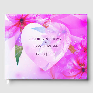 Livre D'or Floral Coeur violet dewdrops Mariage