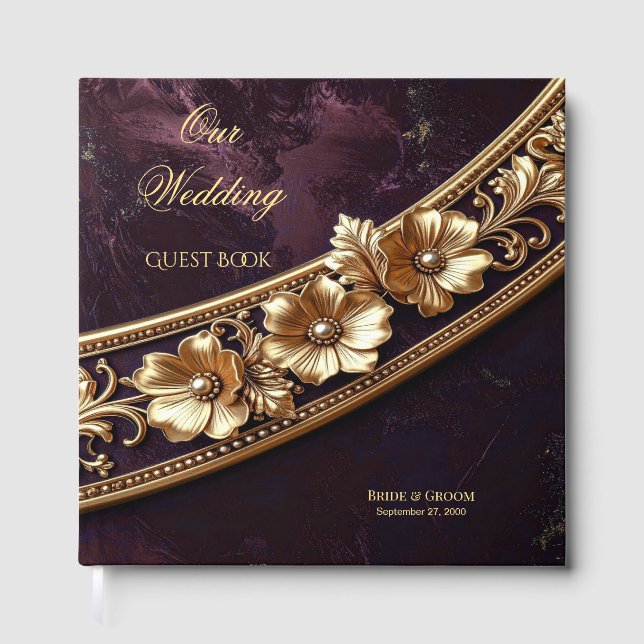 Livre d'or floral doré orné (Recto)