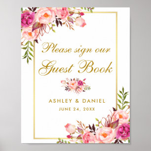 Livre d'or Floral Pink Blush Mariage