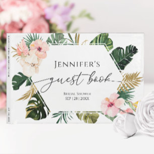 Livre d'or floral tropical pour la fête de mariage