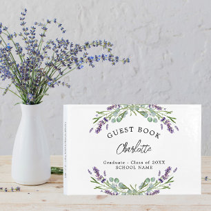 Livre D'or Florales de violet lavande de graduation eucalyptu