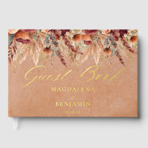 Livre D'or Floraux en terre bourgogne Pampas Mariage en herbe