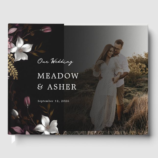 Livre D'or Florence Dark Floral et Mariage photo (Recto)