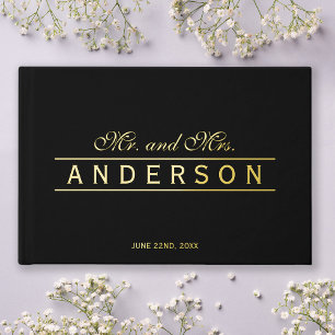 Livre D'or Fond personnalisé Lignes élégantes Mariage M & Mme