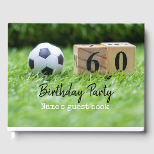 Livre D'or Football 60e anniversaire avec balle et numéro soi
