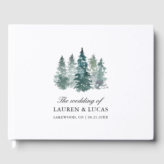 Livre D'or Forêt Bois Arbres Pin Merci Mariage (Recto)