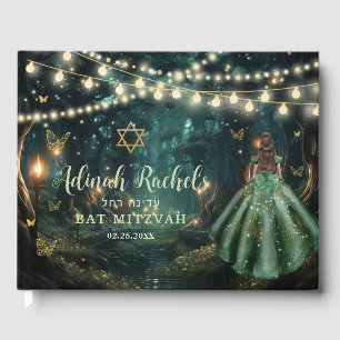 Livre D'or Forêt Enchantée Étoile Verte Bat Mitzvah
