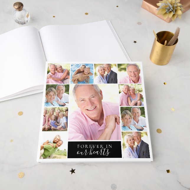 Livre D'or Forever in Our Hearts Collage 12x12 (Recto ouvert)