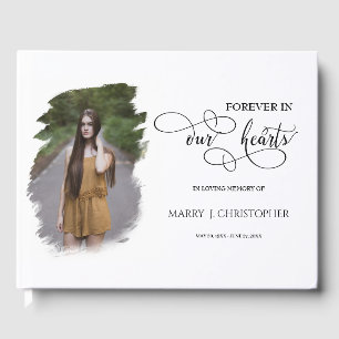 Livre D'or Forever In Our Hearts Memorial Funeral Photo Invit