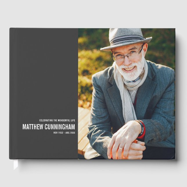 Livre D'or Forever In Our Hearts Modern Custom Photo Memorial (Recto)