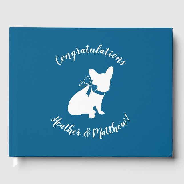 Livre D'or French Bulldog Theme Party - Baby shower Blue (Recto)