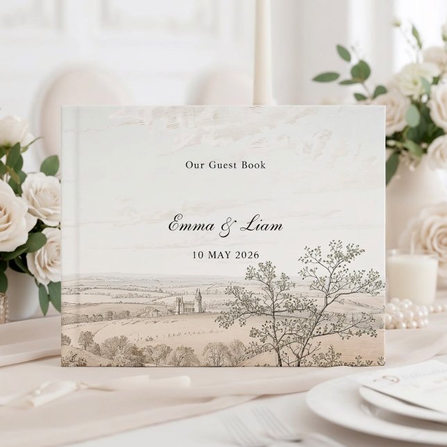Livre D'or French Country Toile Wedding Guest Book (Créateur téléchargé)