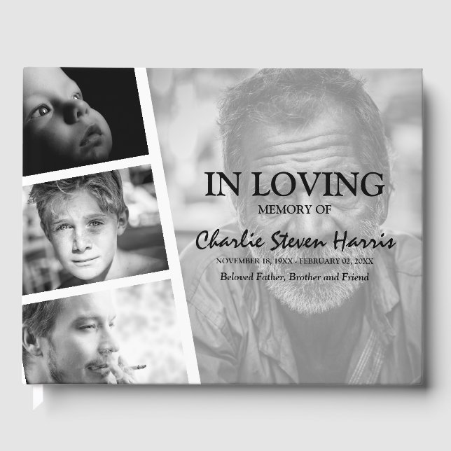 Livre D'or Funérailles de collection de photos modernes (Recto)