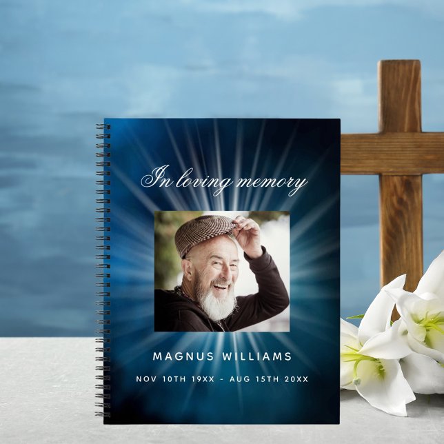 Livre d'or funérailles funéraire bleu ciel photo (Créateur téléchargé)
