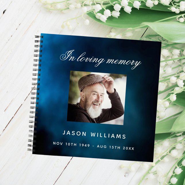 Livre d'or funérailles funéraire bleu ciel photo (Créateur téléchargé)
