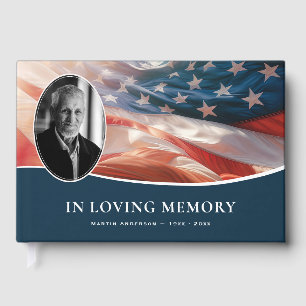 Livre D'or Funérailles Memorial American Flag Photo