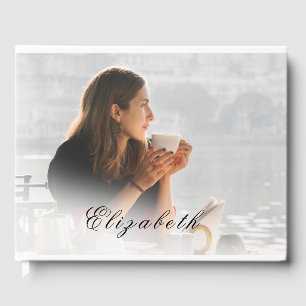 Livre D'or Funérailles Mémorial blanc superposition photo sim