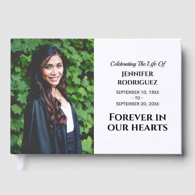 Livre D'or Funérailles Modernes Photo Personnalisée Pour Touj (Recto)