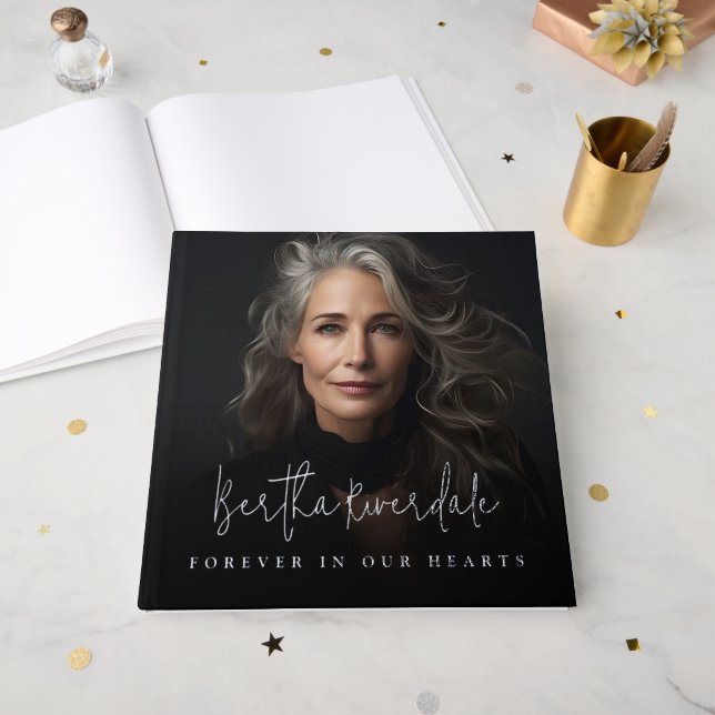 Livre D'or Funérailles Photo souvenir Soutenir le souvenir (Recto ouvert)