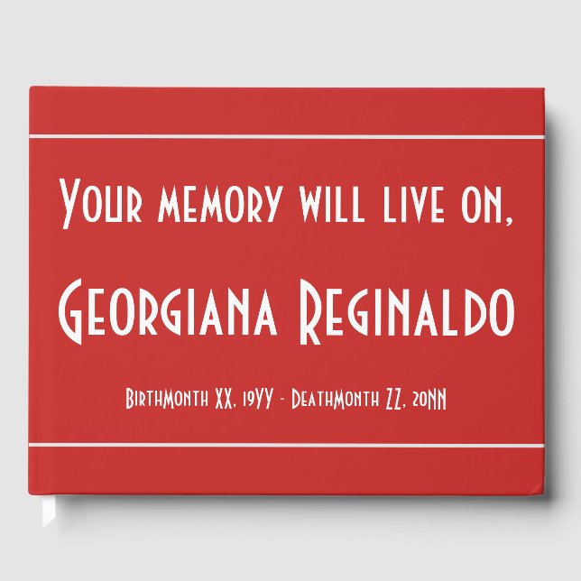 Livre d'or funéraire/commémoratif simple et intére (Recto)