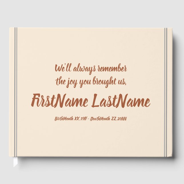 Livre d'or funéraire et élégant (Recto)