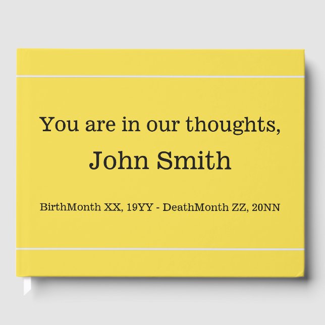 Livre d'or funéraire minimal et de deuil (Recto)