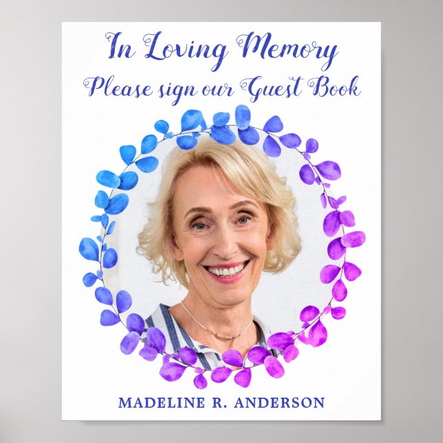 Livre d'or funéraire photo botanique moderne (Devant)