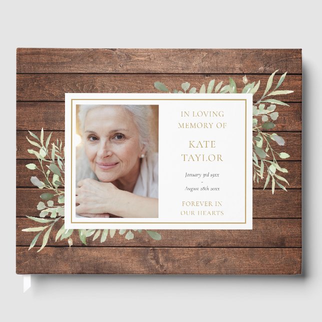 Livre d'or funéraire photo de souvenir de verdure  (Recto)