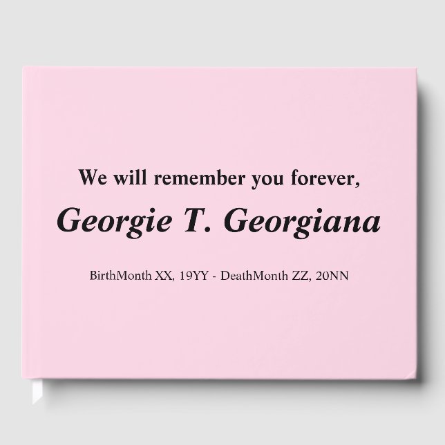 Livre d'or funéraire simple (Recto)