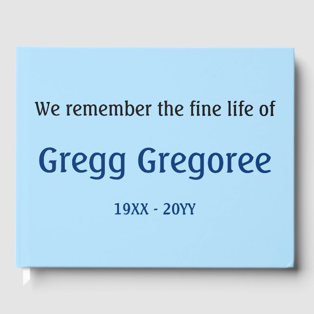 Livre d'or funéraire simple et simple (Recto)