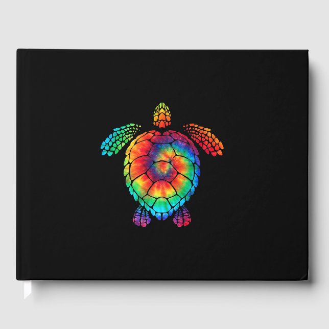 Livre D'or Funny Sea Turtle Ocean Tie Dye Rainbow Hippie (Recto)