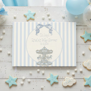 Livre D'or Garçon au Nœud Bleu Carrousel Cirque Fête de Naiss